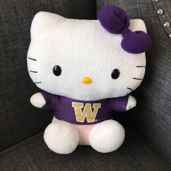 Stuffed Hello Kitty UW Huskies Like New!